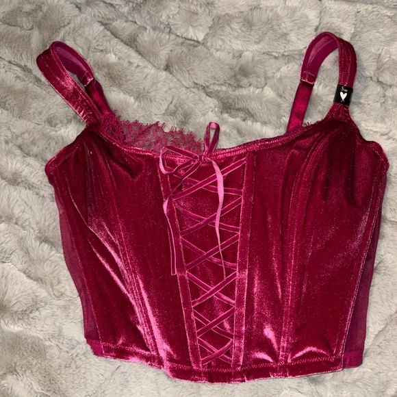 Victoria's Secret Other - NWTs Victoria’s Secret Dream Angels Bustier - crushed velvet/mesh S-DD